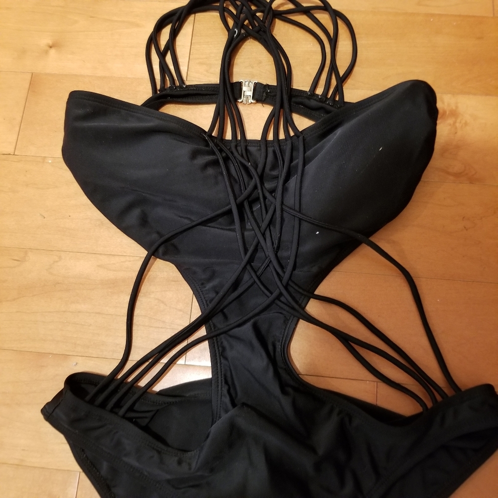 NWOT Sexy Black Strappy Monokini - Picture 3 of 8